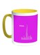 Dubai Towers Printed Coffee Mug Pink/White/Yellow 11ounce