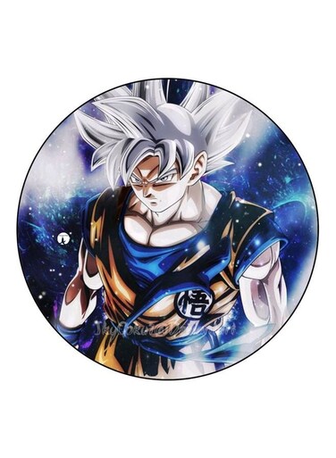 Goku Printed Fridge Magnet Blue/Silver/Brown 5.5cm