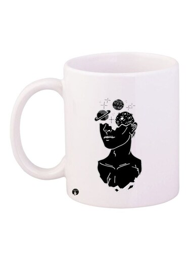 Printed Coffee Mug White/Black 11ounce