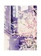 Floral Themed Decorative Metallic Plate Purple/Pink/White 20x15cm