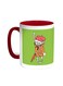 Cartoon Drawing - Rabbit Printed Coffee Mug Red/White 11ounce