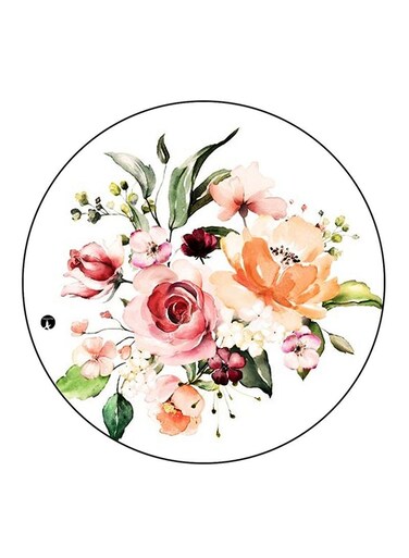 Flowers Printed Fridge Magnet Round Multicolour