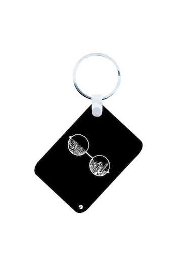 Glasses Printed Keychain Black/White