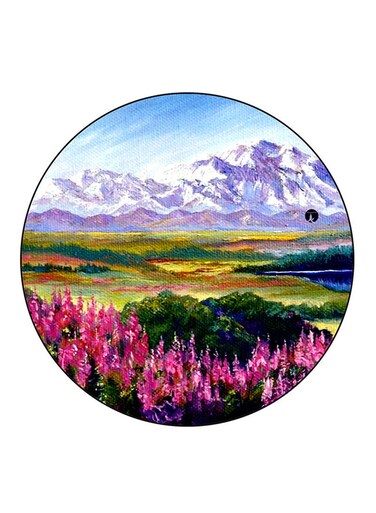 Nature Printed Fridge Magnet Round Multicolour