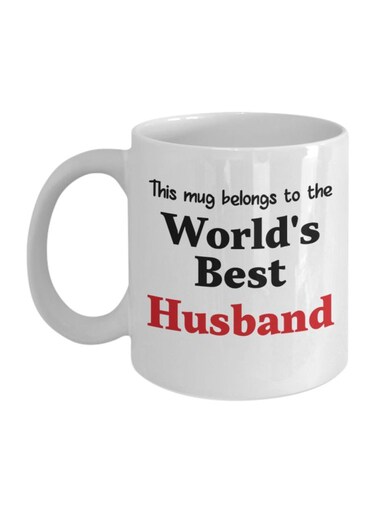 World's Best Husband Printed Mug White/Black/Red