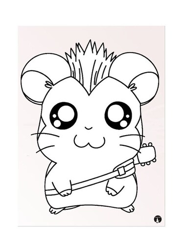 Metal Plate Of The Anime Hamtaro Poster Pink/White/Black
