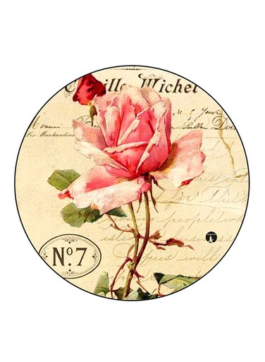 Vintage Art Printed Fridge Magnet Round Multicolour