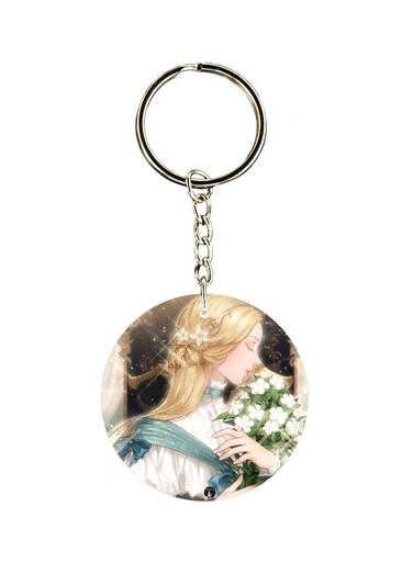 Cartoon Printed Double Sided Keychain
