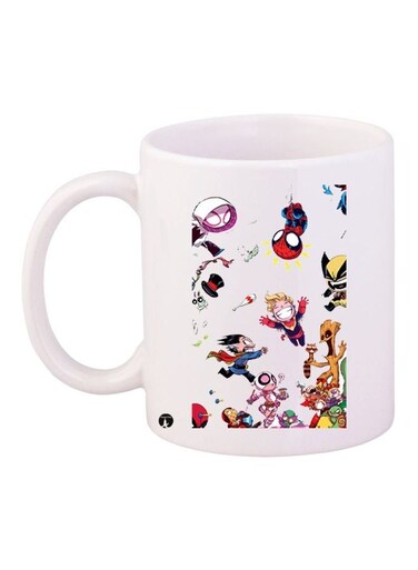 Superhero Printed Coffee Mug White/Red/Blue 11ounce