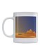 Pyramids Flat Printed Mug White/Blue/Brown