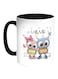 U &amp; Me Printed Coffee Mug White Black 11 ounce