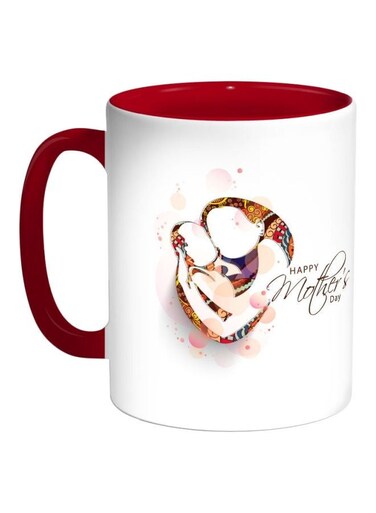 Happy Mother's Day Printed Coffee Mug Red/White/Pink 325ml