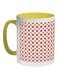 Star And Circle Printed Coffee Mug Yellow/White/Pink 325ml