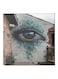 Eye On Broken Wall Themed Canvas Wall Painting With Frame White/Brown/Green 50x50cm