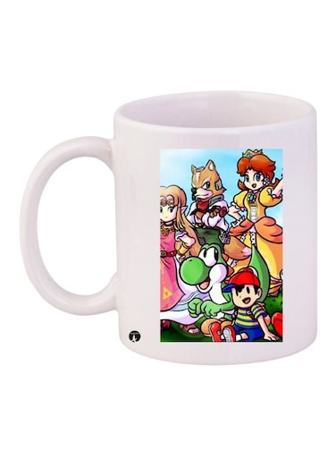 Cartoon Printed Coffee Mug White/Red/Green 11ounce