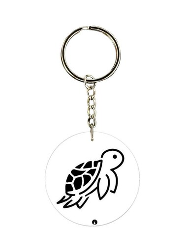 Turtle Printed Double-Sided Keychain