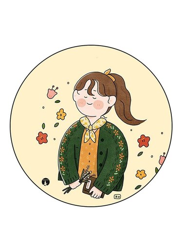 Girl Printed Fridge Magnet Multicolour