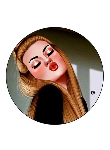 Girl Printed Fridge Magnet Multicolour