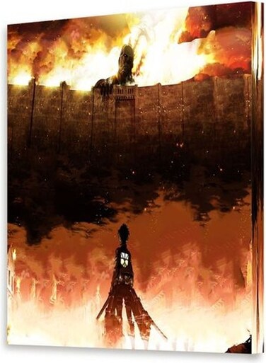 Attack On Titan Themed Canvas Wall Painting Multicolour 20x30cm