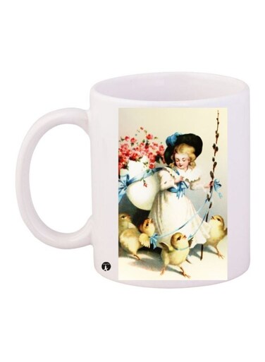 Anime Printed Coffee Mug White/Red/Yellow 11ounce