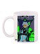 Cartoon Printed Coffee Mug White/Purple/Green 11ounce