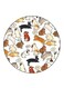 Rabbits Printed Fridge Magnet Round Multicolour