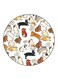 Rabbits Printed Fridge Magnet Round Multicolour