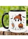 1pc Cute Halloween Ghost Pattern Ceramic Mug, Fun Coffee Cup for Family and Friends Household Gadgets.