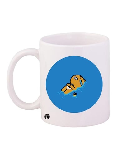 Bear Printed Mug White/Blue/Brown Standard Size