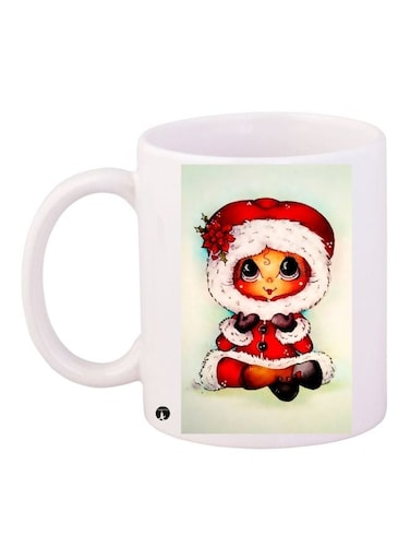 Cartoon Printed Coffee Mug White/Red/Black 11ounce