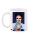Cartoon Girl Printed Coffee Mug White/Blue/Grey 11ounce