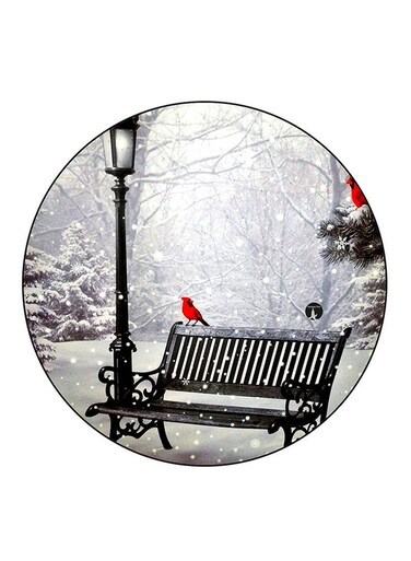Birds Printed Fridge Magnet Round Multicolour