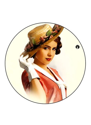Vintage Art Printed Fridge Magnet Round Multicolour