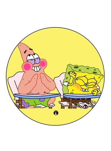 Spongebob Printed Fridge Magnet Round Multicolour