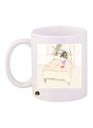 Girl Printed Coffee Mug White/Beige/Red
