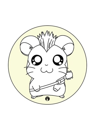 The Anime Hamtaro Theme Printed Fridge Magnet White/Black/Yellow