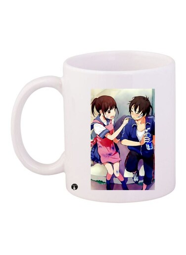 Anime Couple Printed Coffee Mug White/Blue/Pink