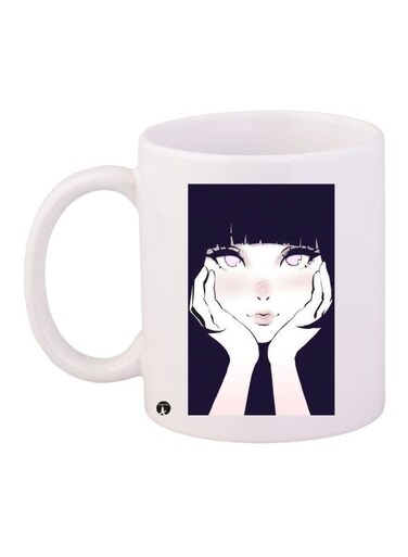 Cartoon Printed Coffee Mug White/Black/Pink