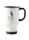 Stylish Cat Printed Travel Mug White 13centimeter