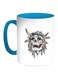 Indian Skull Printed Coffee Mug Blue/White/Grey