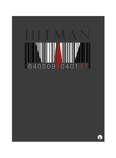 Video Game Hitman Metal Plate Poster Grey 15 x 20cm