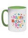 Happy Mother's Day Printed Coffee Mug Green/Yellow/White 325ml