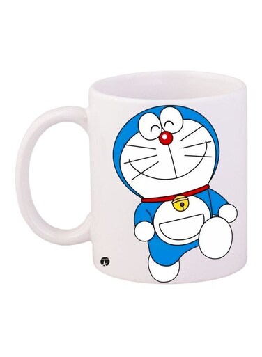 Doraemon Printed Coffee Mug White/Blue/Red 11ounce
