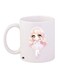 Printed Ceramic Coffee Mug White/Pink/Beige