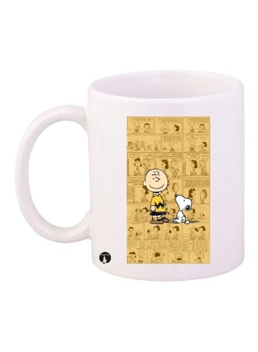 Snoopy Printed Coffee Mug White/Beige/Yellow