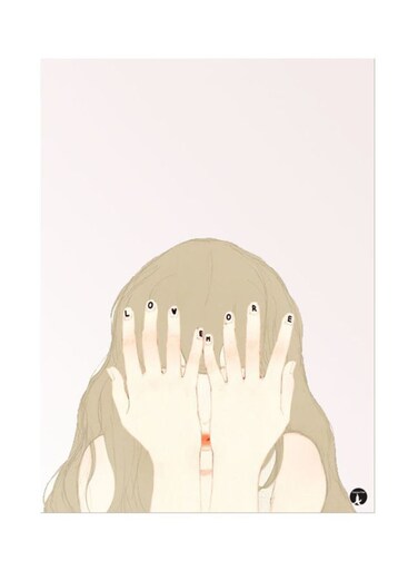 Metal Plate Of Korean Art Poster Pink/Beige
