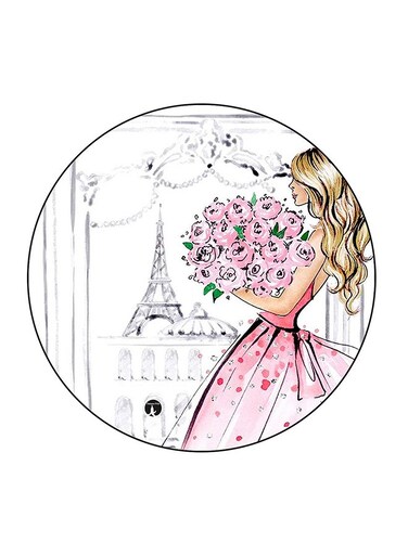 Girl Printed Fridge Magnet Multicolour 5.5 x 5.5cm