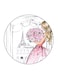 Girl Printed Fridge Magnet Multicolour 5.5 x 5.5cm
