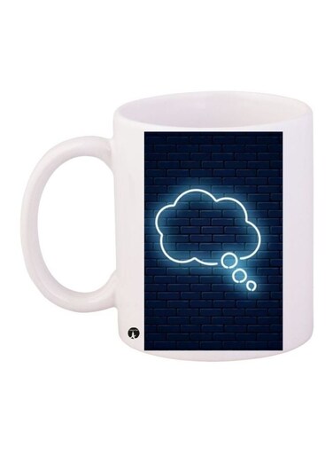 Printed Coffee Mug White/Blue/Black 11ounce