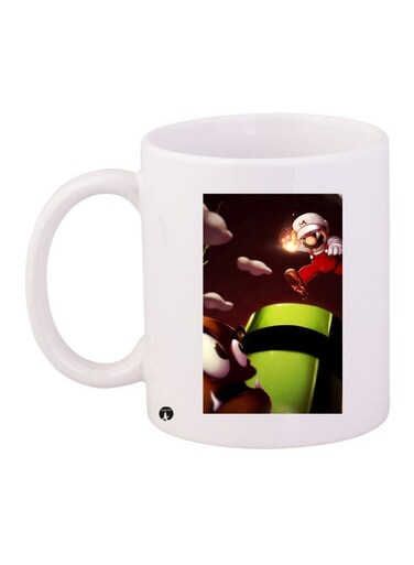 Super Mario Printed Coffee Mug White/Green/Brown